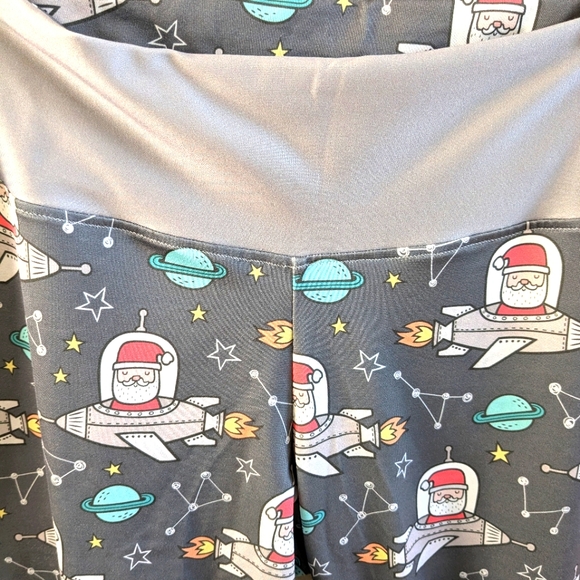 Santa Space leggings sz L - Picture 6 of 7
